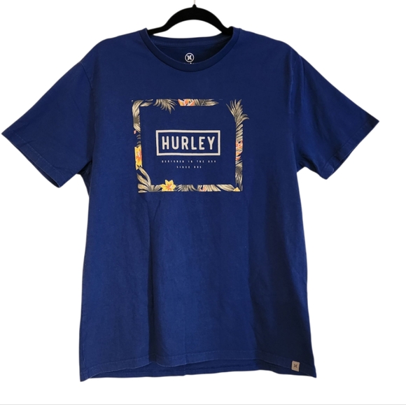 Hurley Shirt Men's Medium Blue Surfer Surf Outdoors Lightweight Hawaiian - Picture 1 of 4
